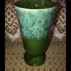 Vintage green pottery vase